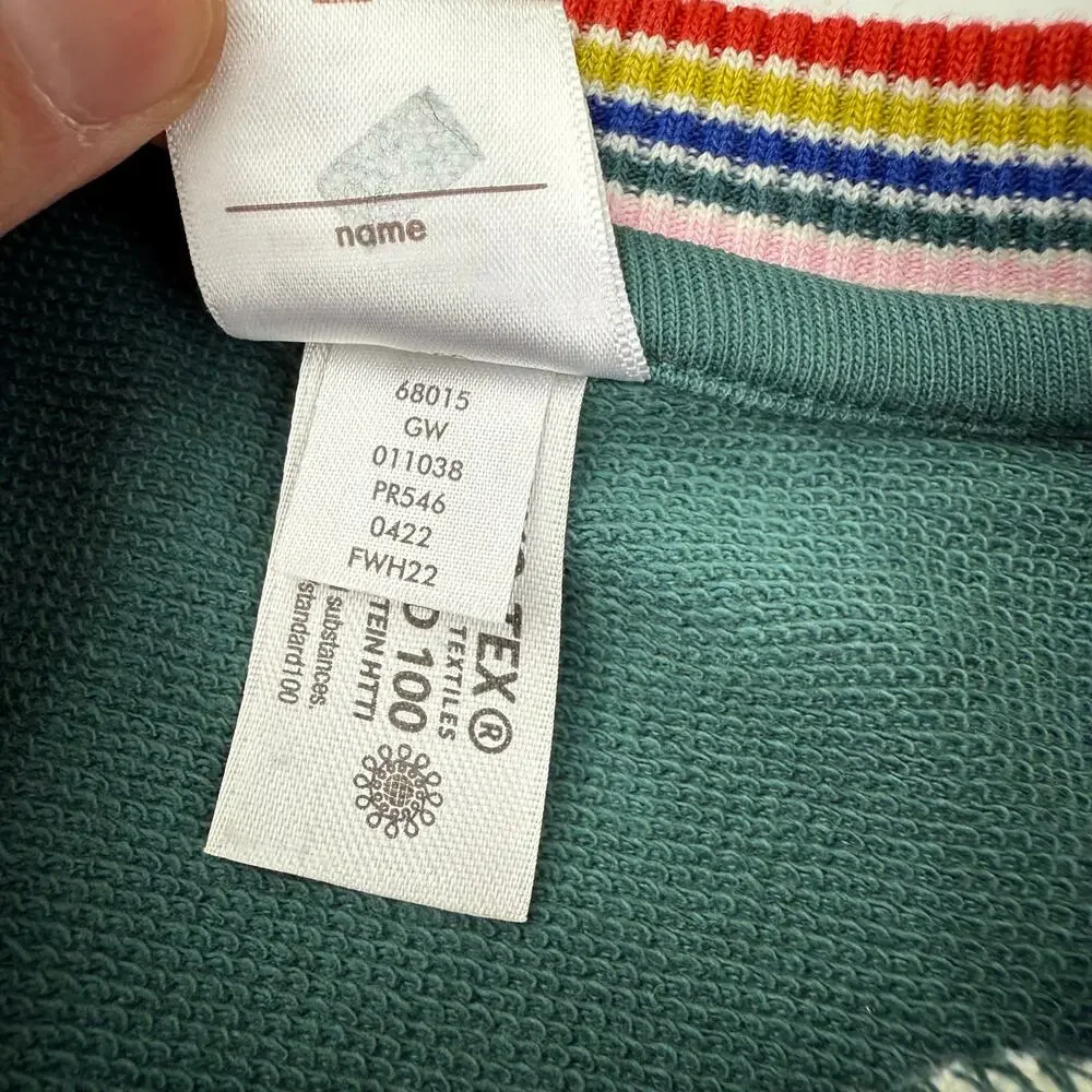 Hanna Andersson Green Rainbow Cuff French Terry Dress